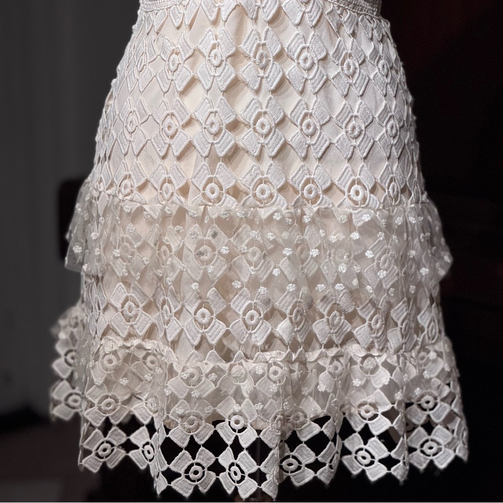 Romeo & Juliet Couture Cream Lace Mini Dress - Picture 7 of 12